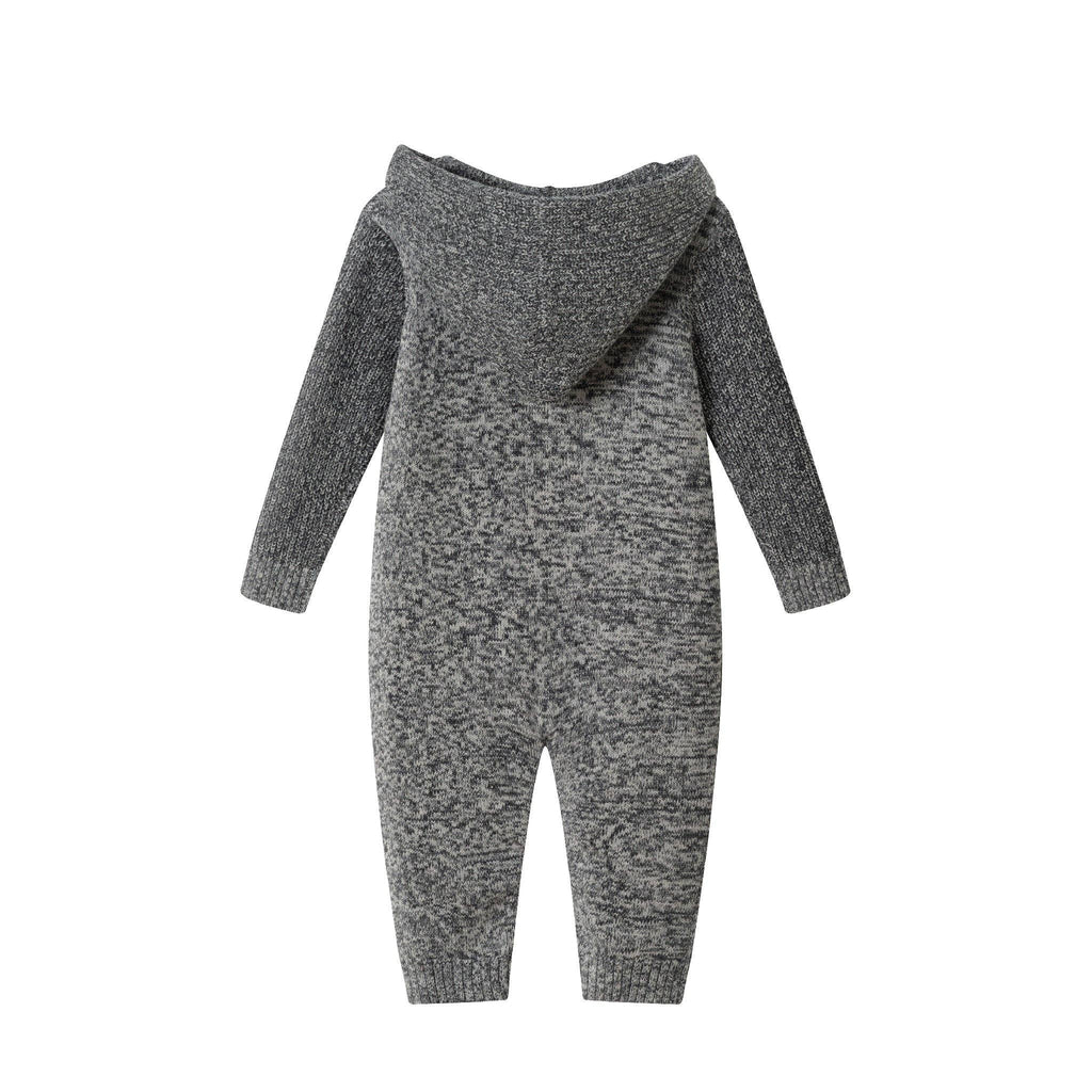 Infant Hooded Toddle Romper | Grey Heather