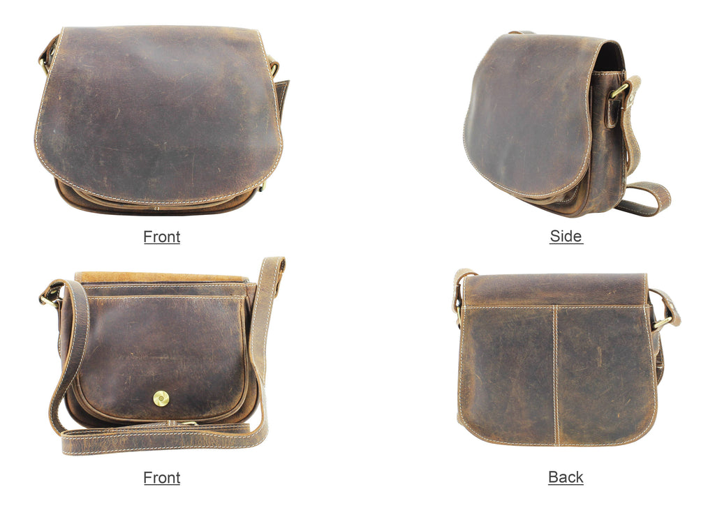 Hunter Leather Flap Over Saddle Bag