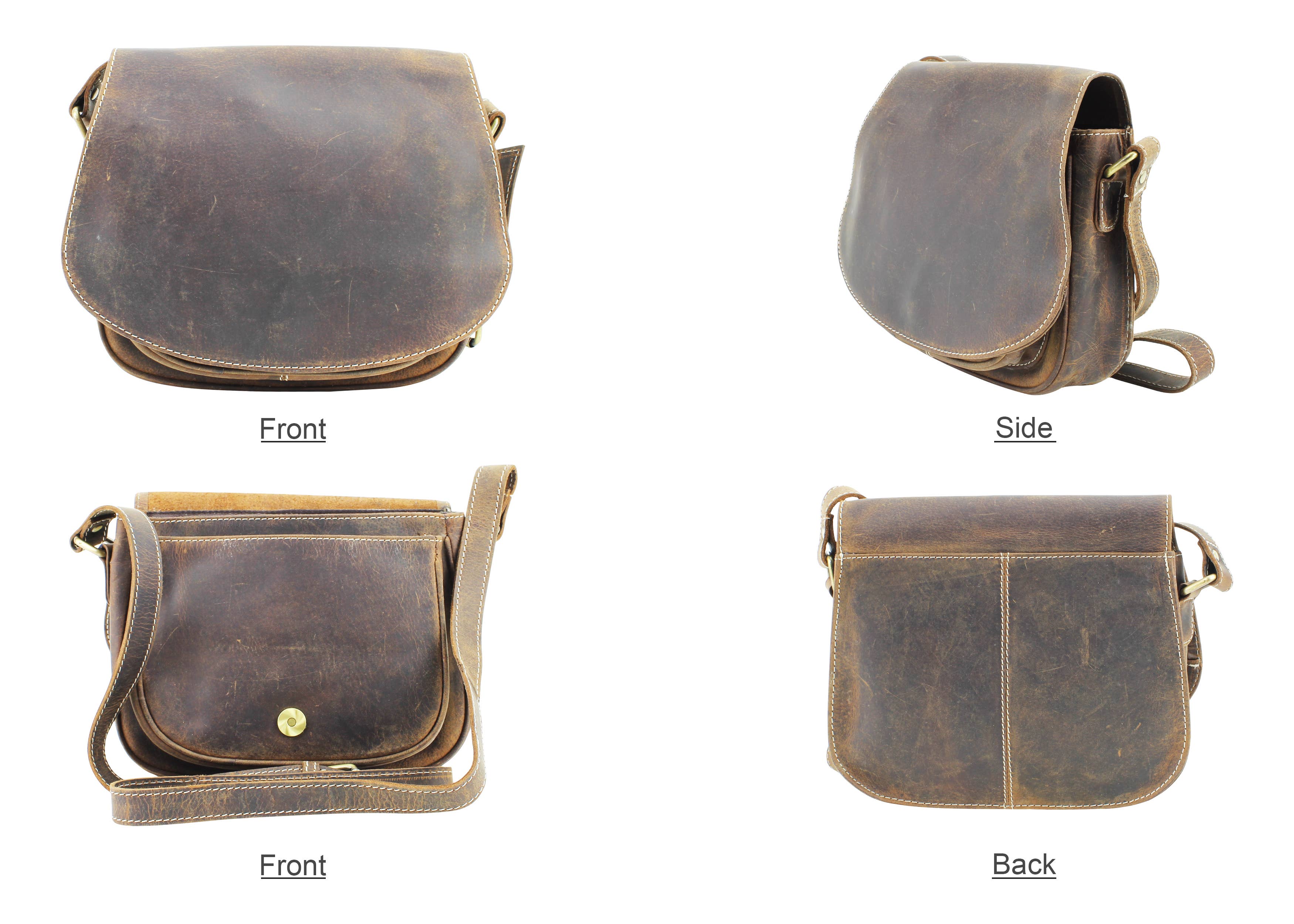 Hunter Leather Flap Over Saddle Bag