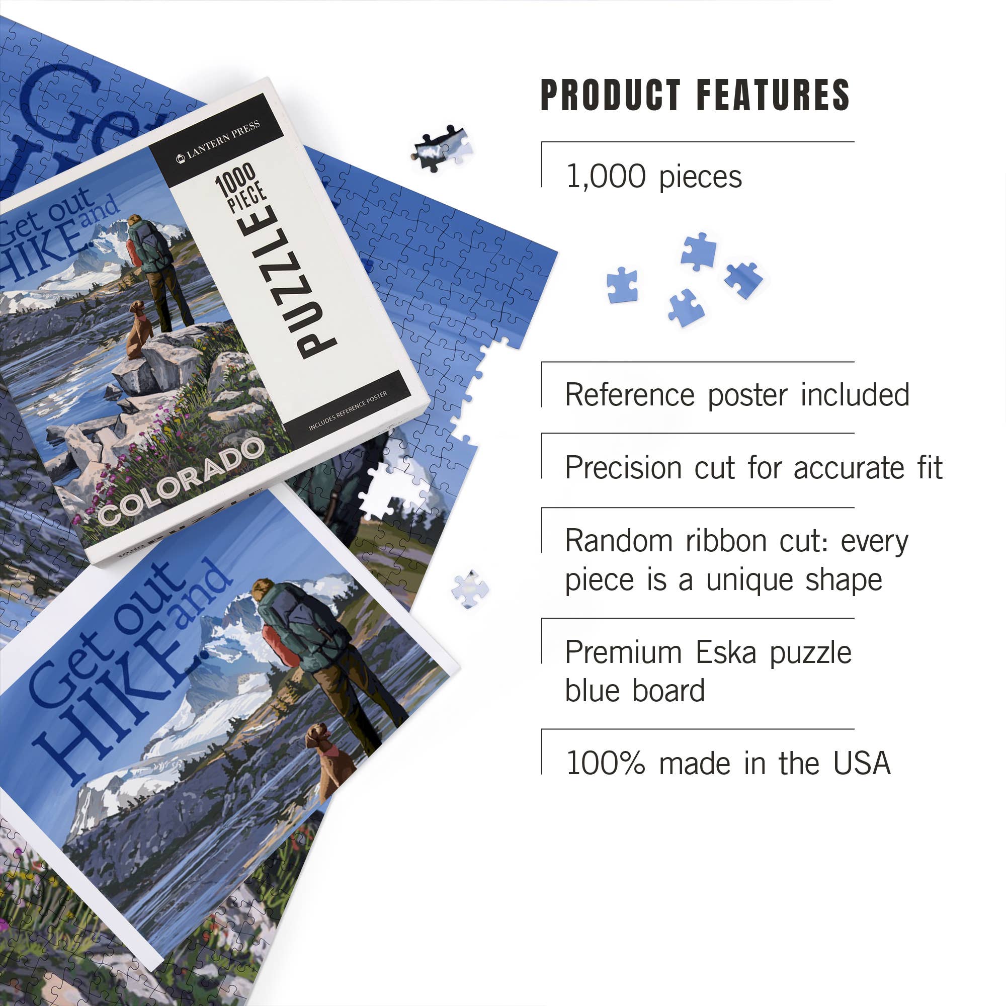 1000 PIECE PUZZLE Colorado, Get Out and Hike