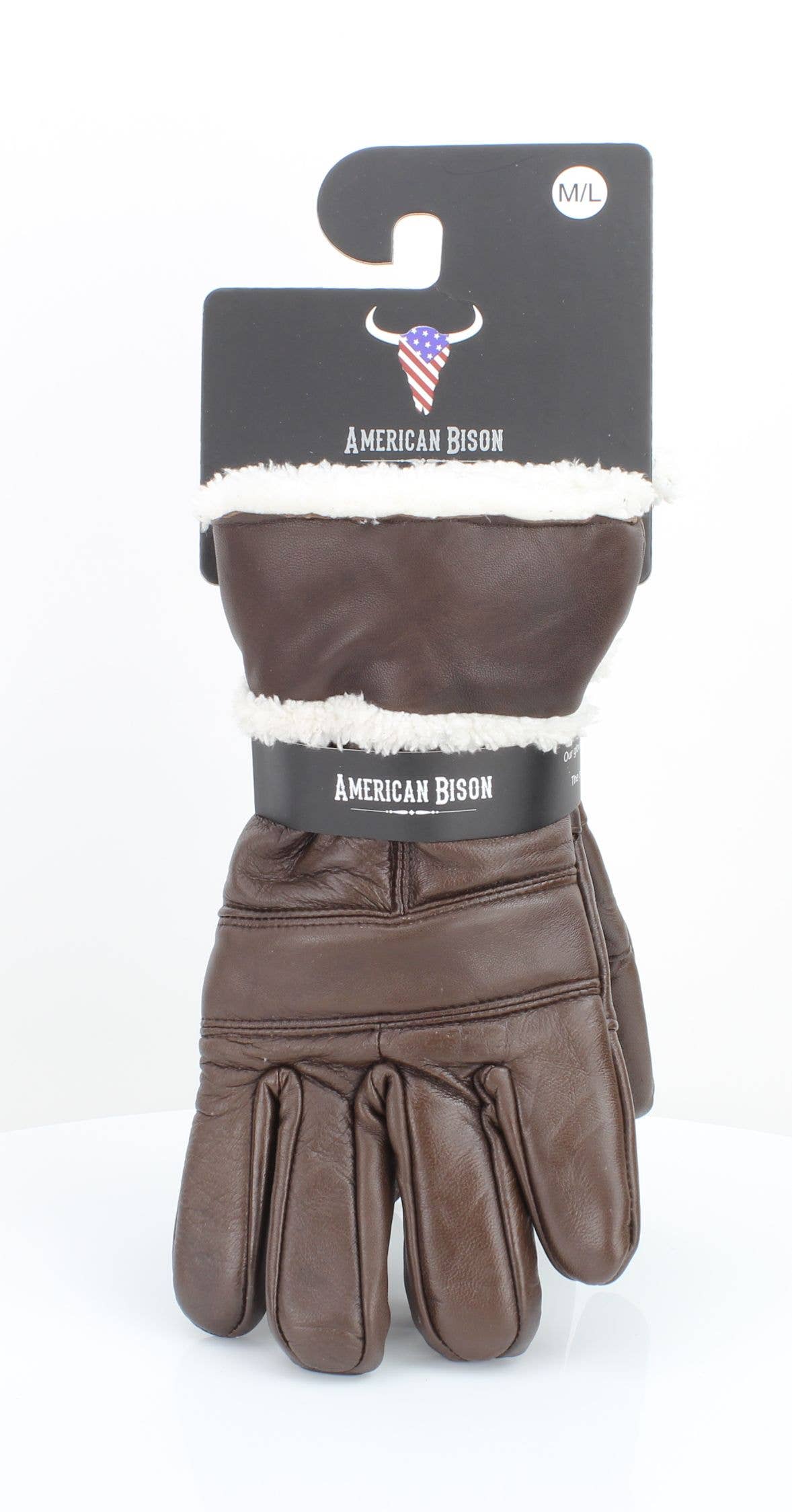 Leather Impressions Inc Sheepskin Leather Gloves with White Sherpa Lining ABGL102SH