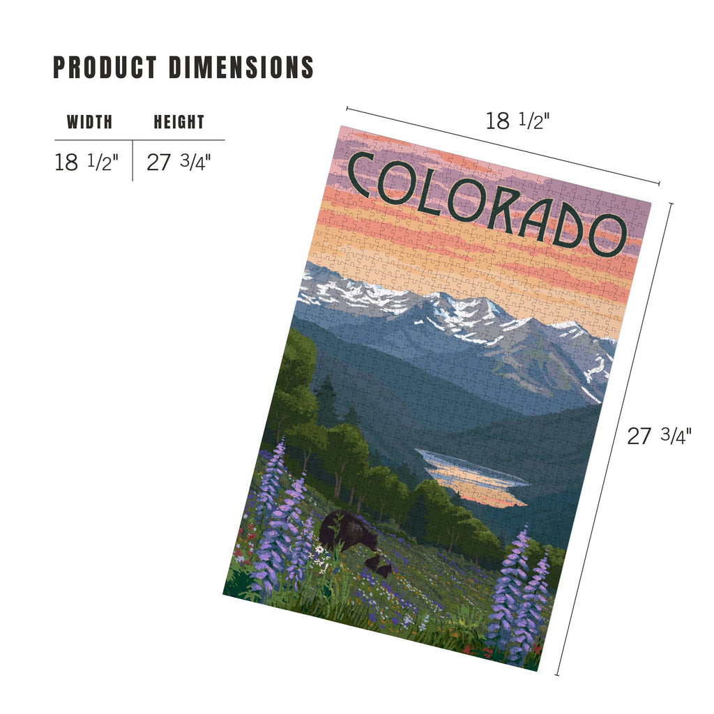 1000 PIECE PUZZLE Colorado Bear and Spring Flowers