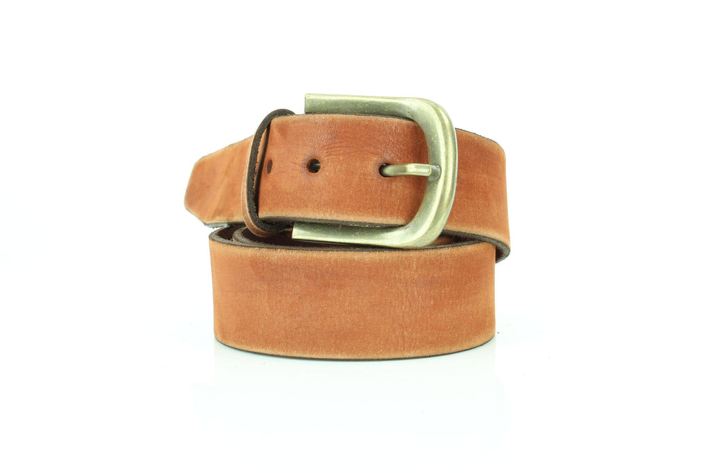 Matte Distressed Variegated Leather Belt
