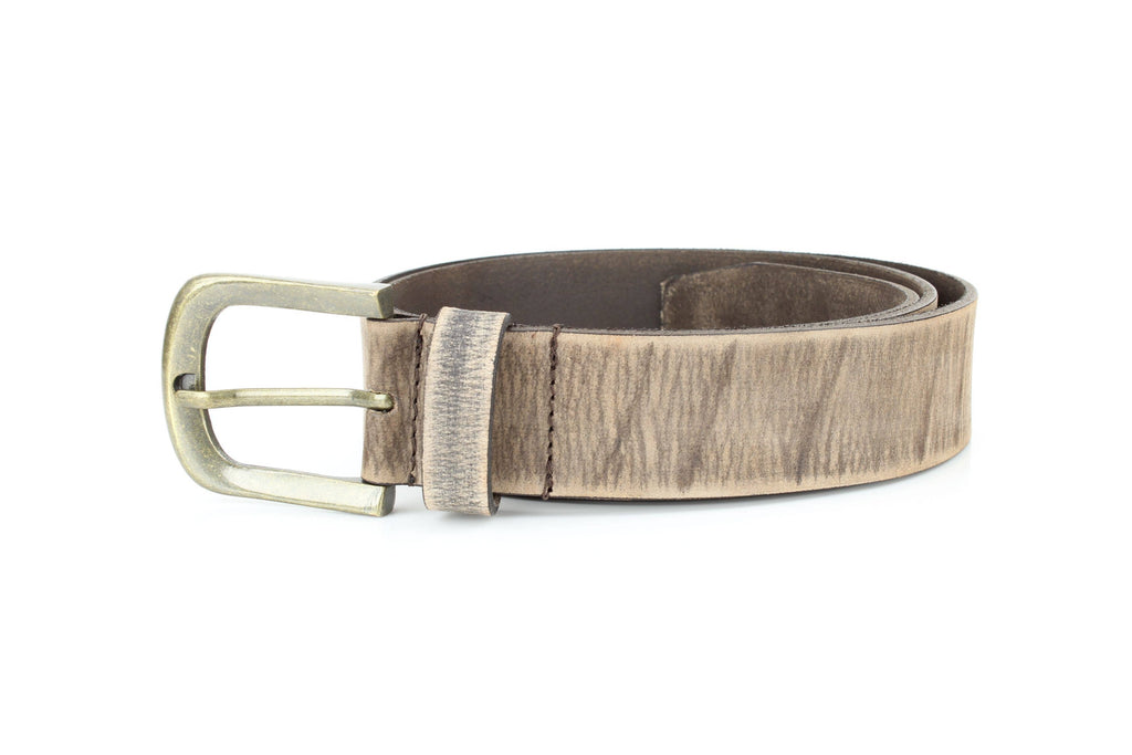 Matte Distressed Variegated Leather Belt