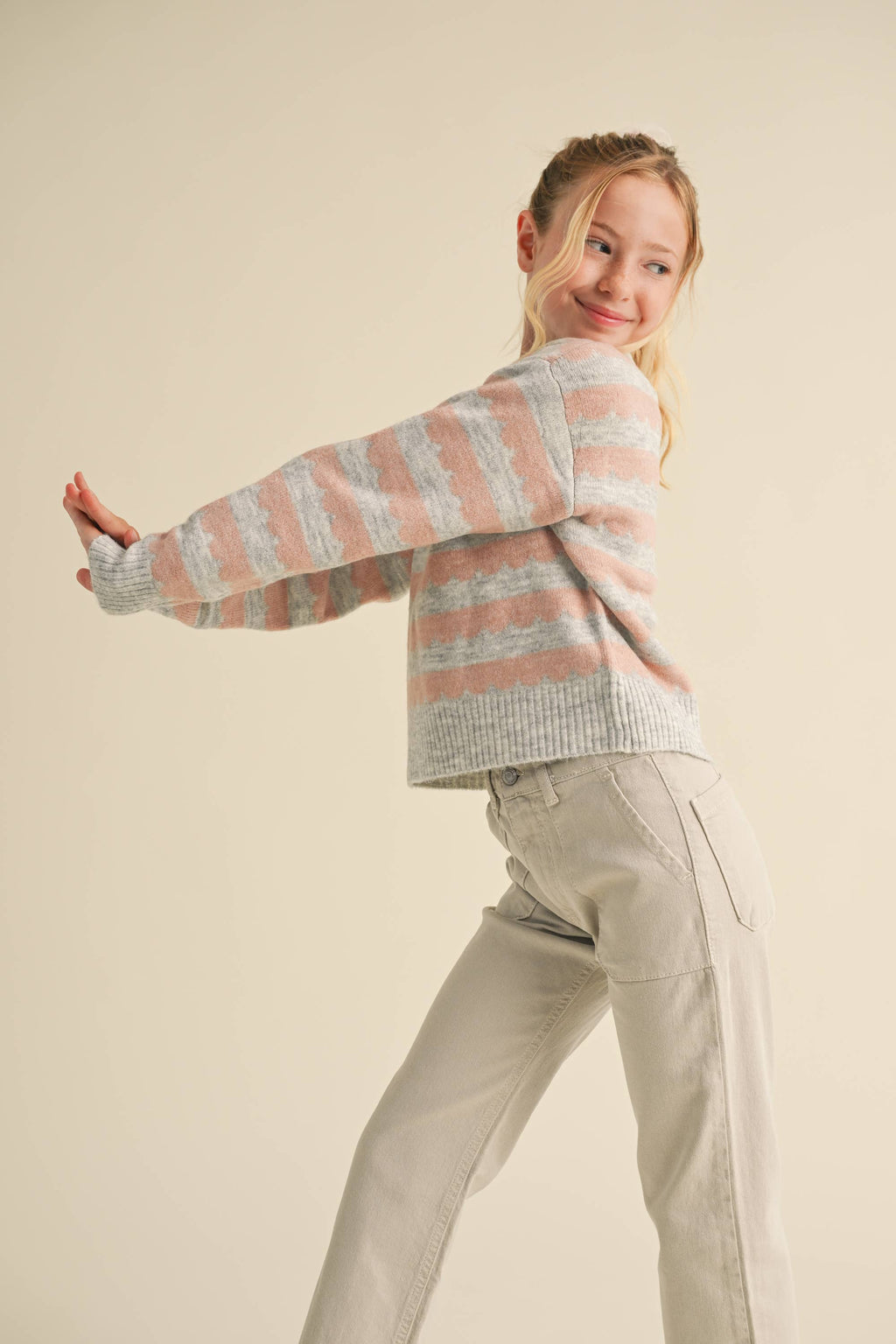 TWEEN KIDS GIRLS CREW NECK SWEATER (7-14)