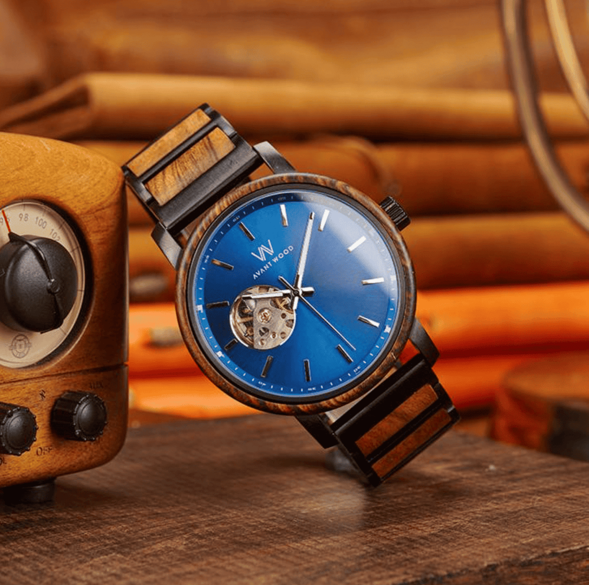 AvantWood Royal Dark Blue - Automatic - Men's Watch