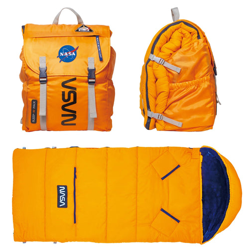 Sleep-N-Pack™ 2-in-1 Packable Sleeping Bag & Backpack Big Kid (7-12+ Yrs) NASA Official Logo & Patches