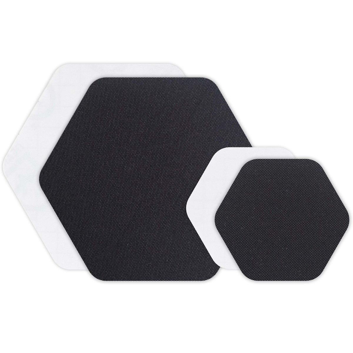 GEAR AID Tenacious Tape Hex Patches Black Clear - 2 Lrg, 2 Sm