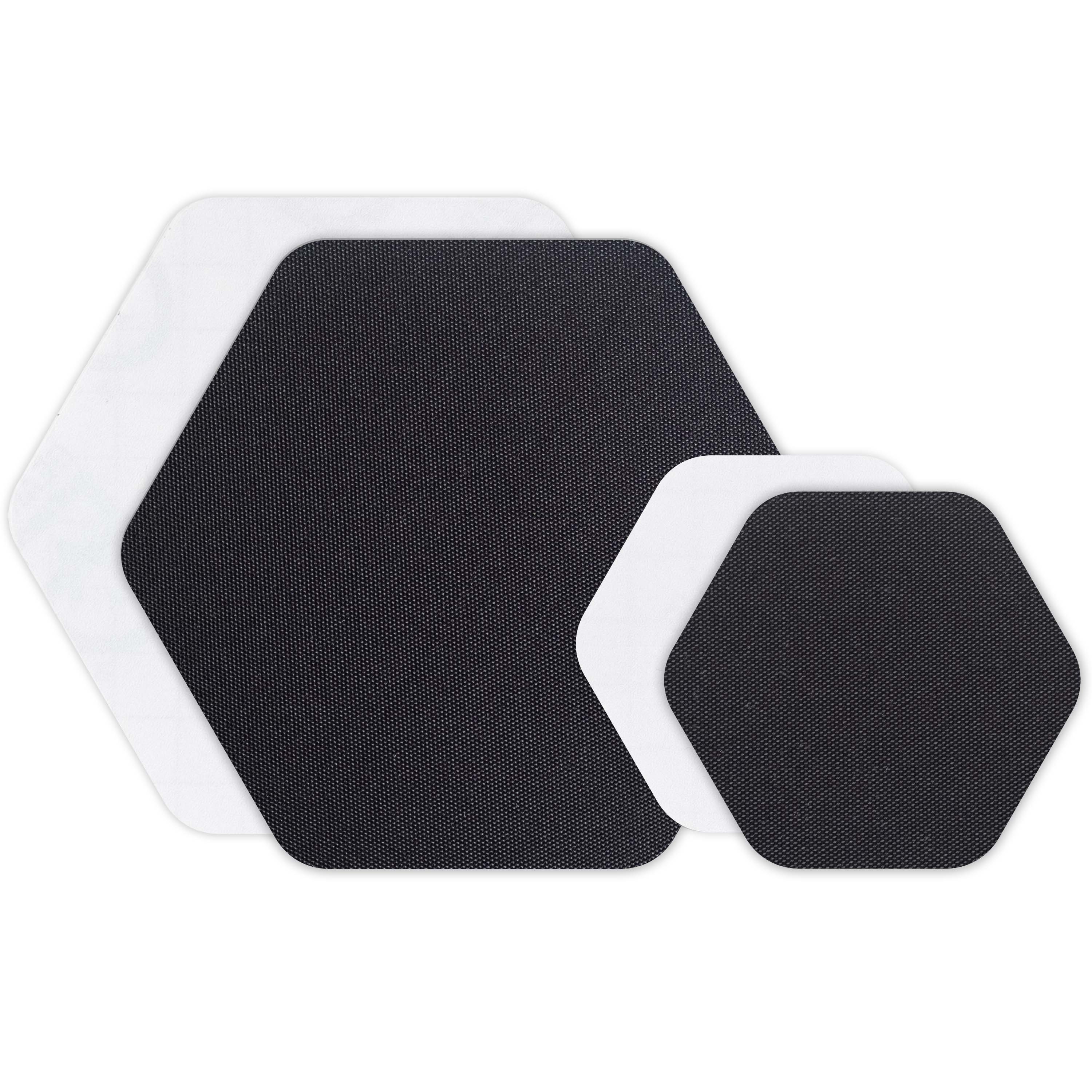 Tenacious Tape Hex Patches Black Clear - 2 Lrg, 2 Sm