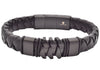 Black Leather & S.Steel Bracelet