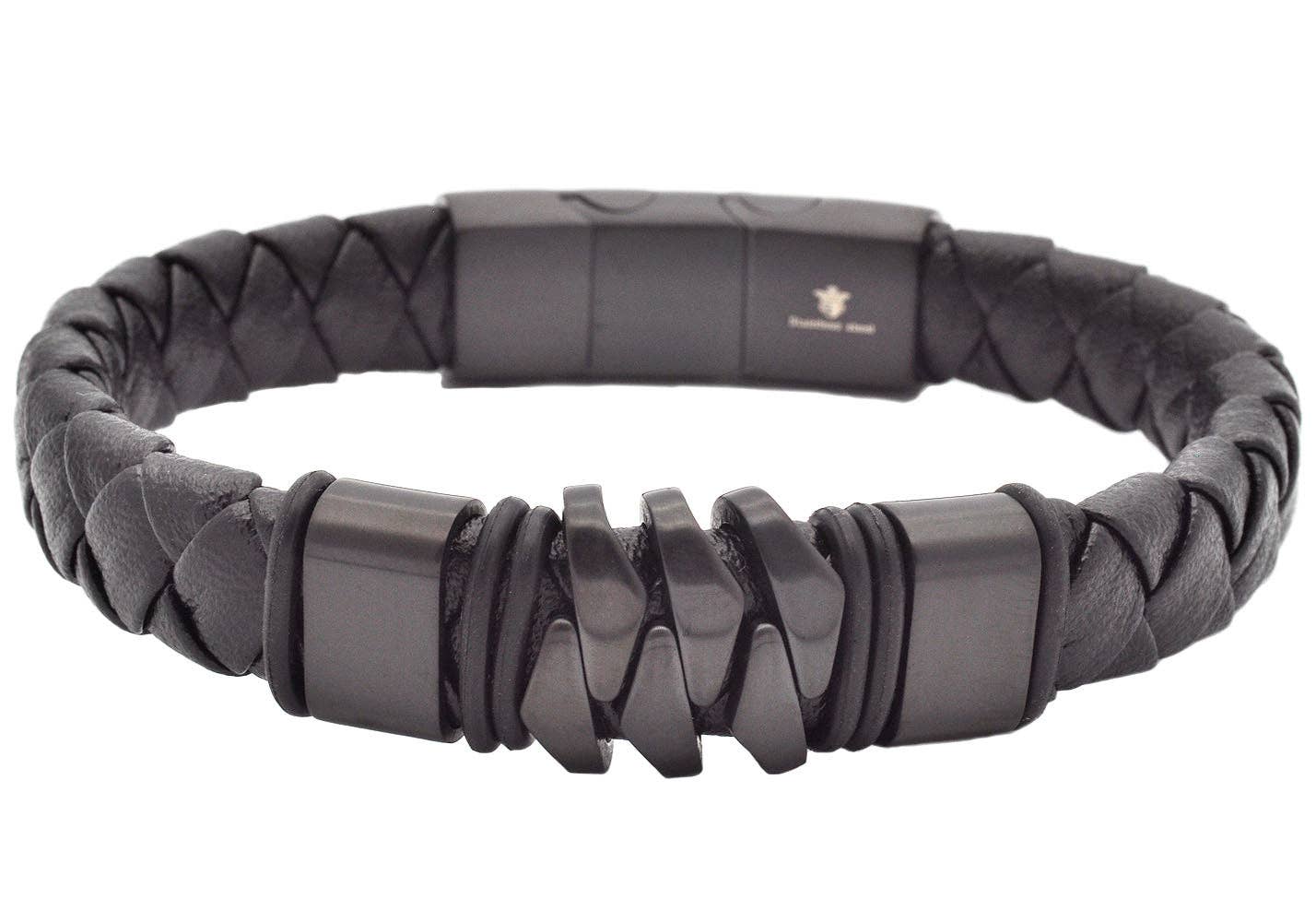 Black Leather & S.Steel Bracelet