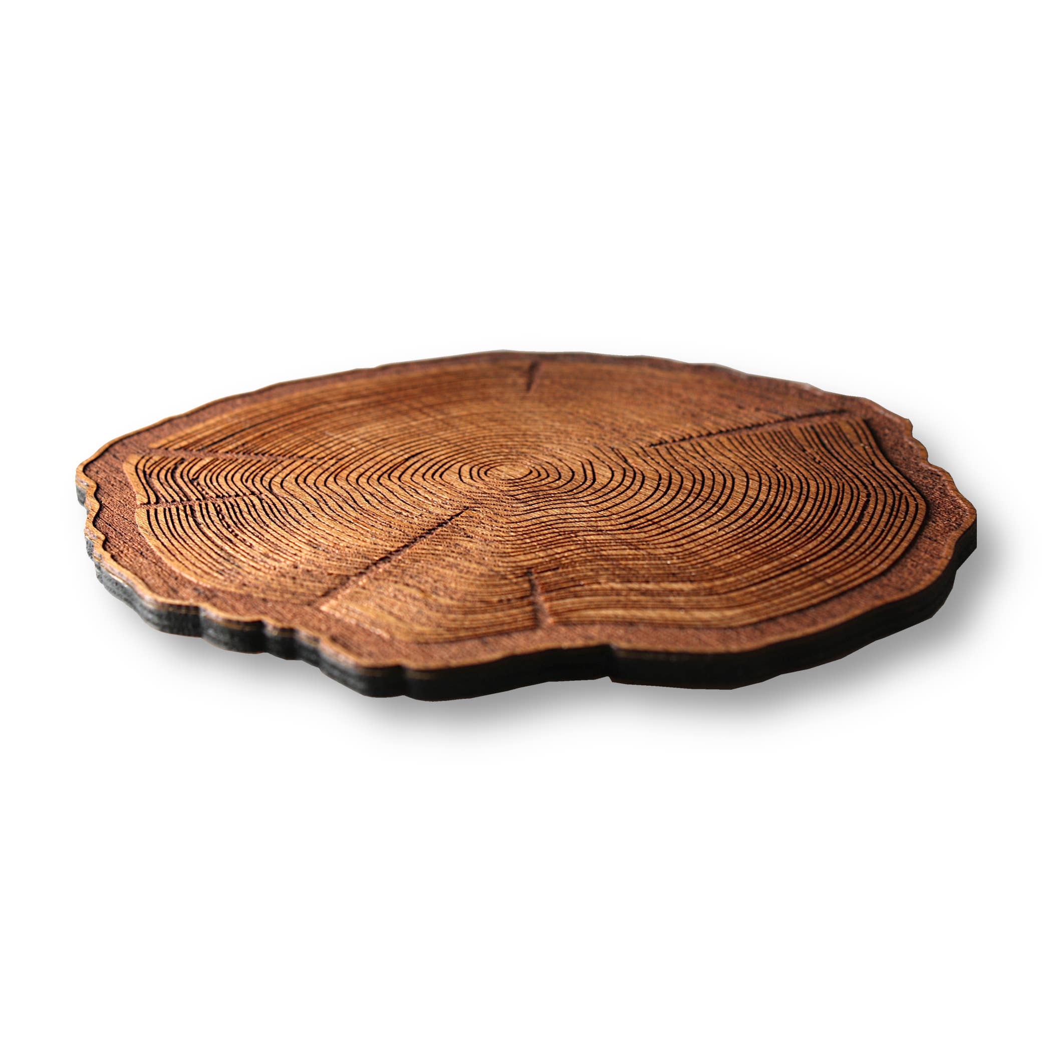Wood Coasters (Tree Stump in Mahogany) 4-Pack