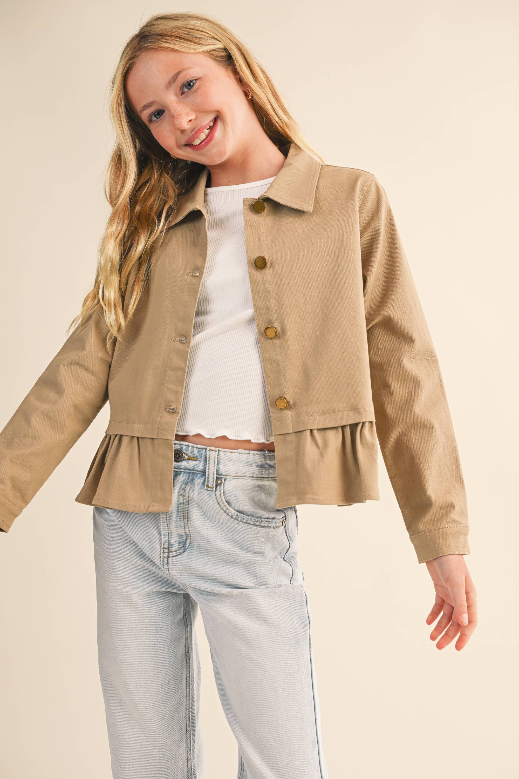 heart and arrow TWEEN KIDS GIRLS CROPPED FIELD JACKET (7-14)