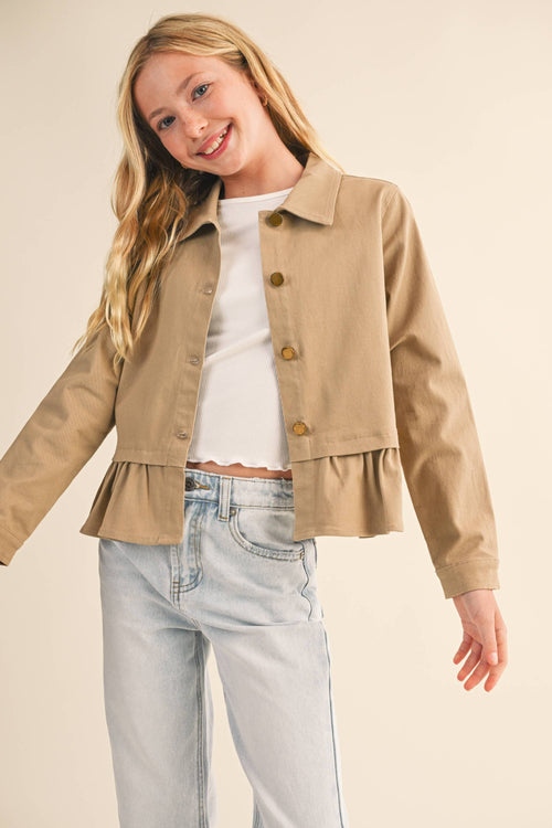 TWEEN KIDS GIRLS CROPPED FIELD JACKET (7-14)