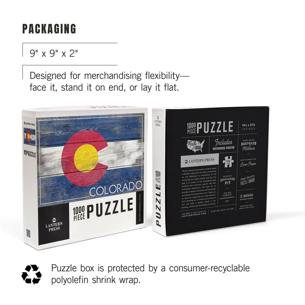 1000 PIECE PUZZLE Rustic Colorado State Flag