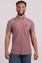 Vista Stretch Button Down Maroon Piney