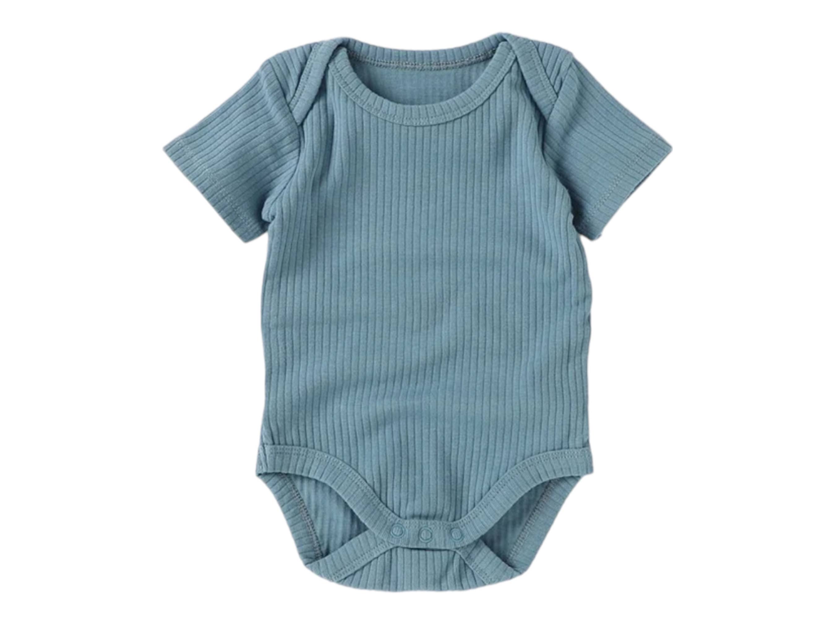 Organic bodysuit short sleeve- ribbed cotton onesie for baby