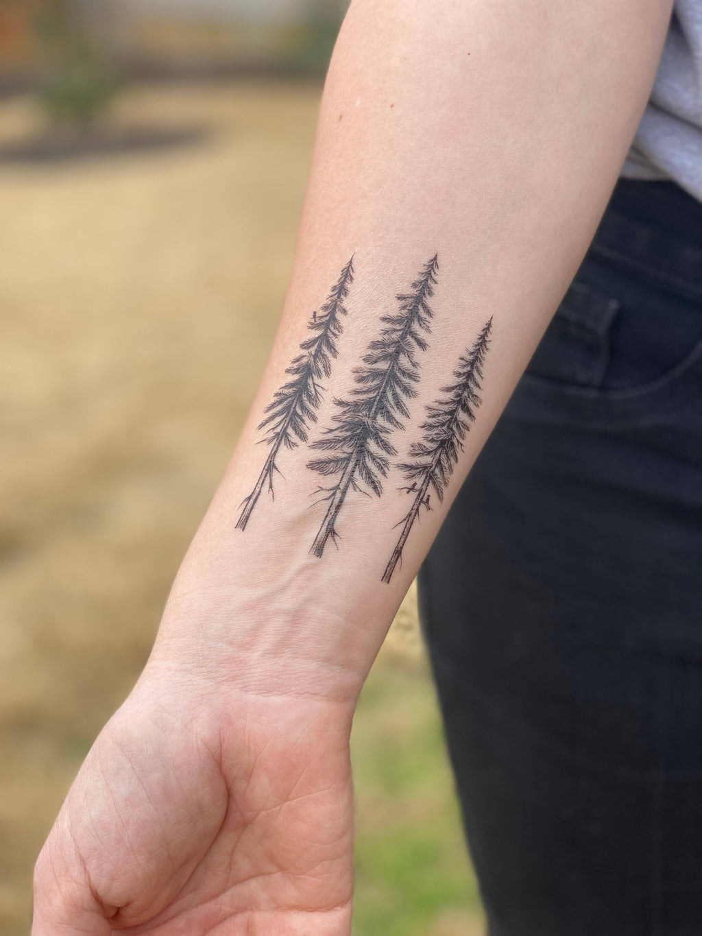 Pine Trees Temporary Tattoo 2-Pack