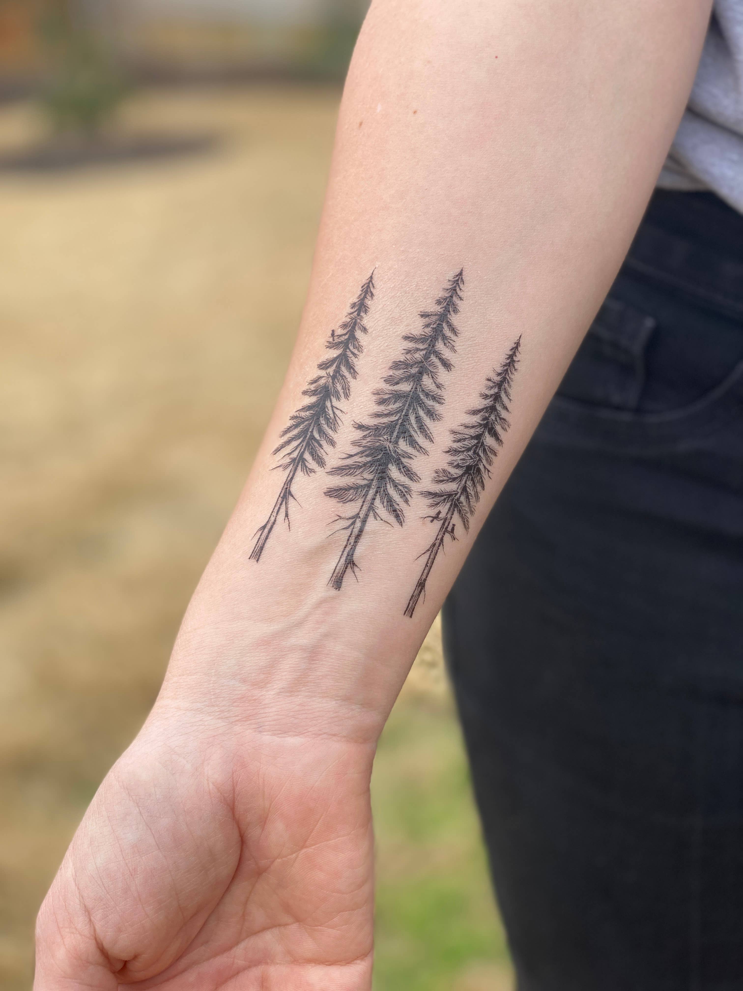 Pine Trees Temporary Tattoo 2-Pack