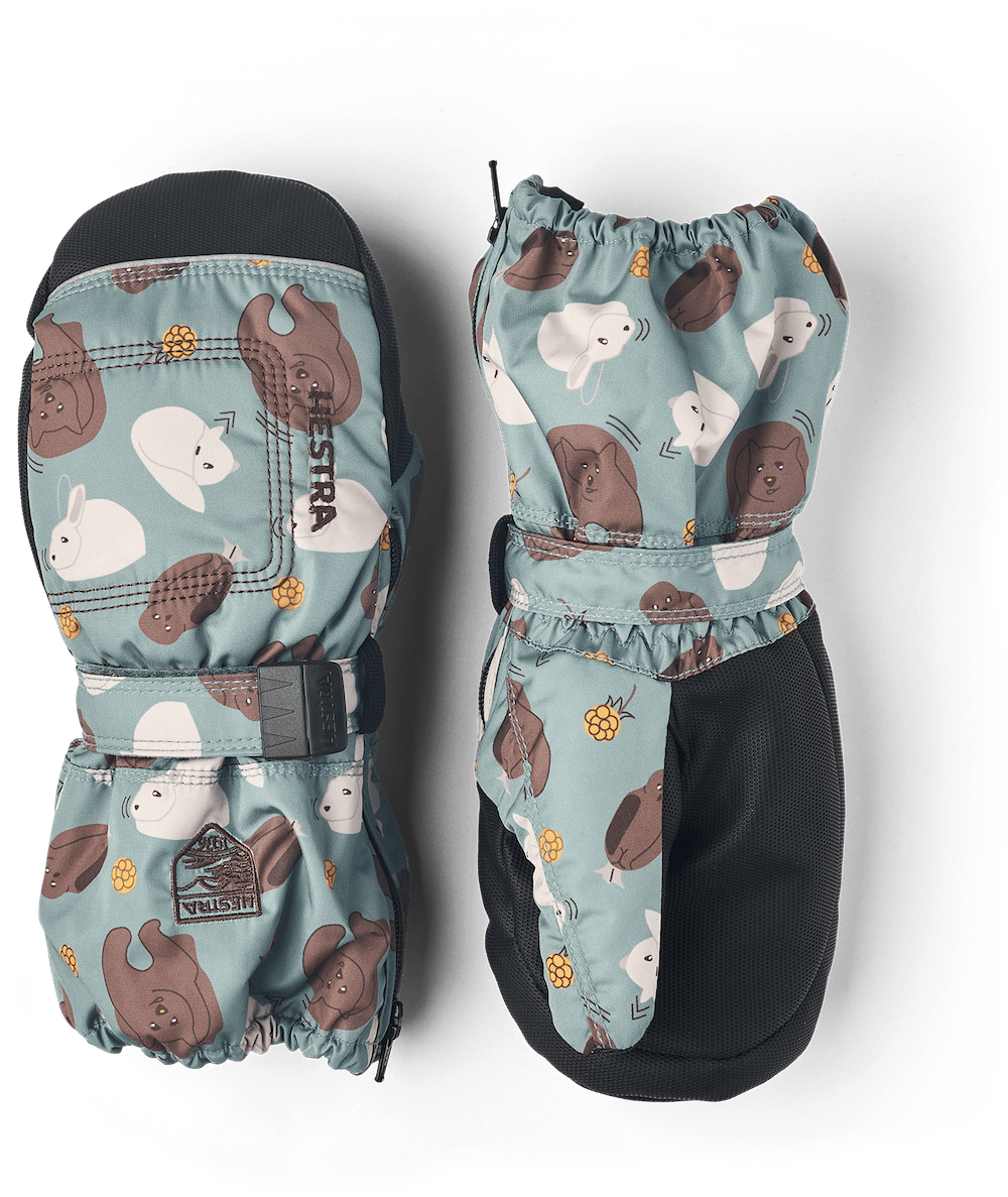 Baby Zip Long Mitt Sea Blue Print Unisex