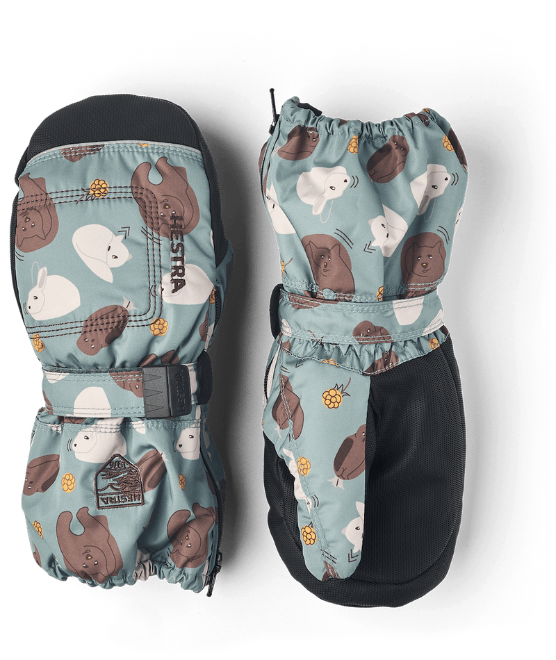 Baby Zip Long Mitt Sea Blue Print Unisex