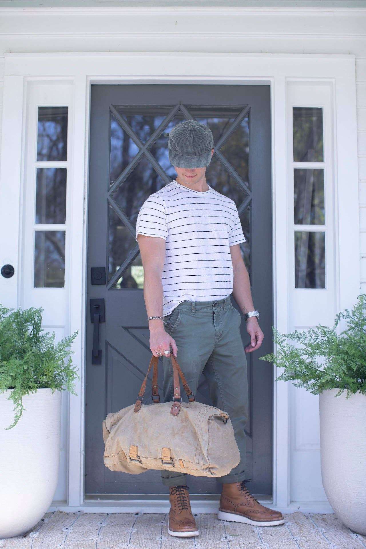 Sugarboo & Co Canvas Duffle Bag - Faded Canvas 24"x11"x11"