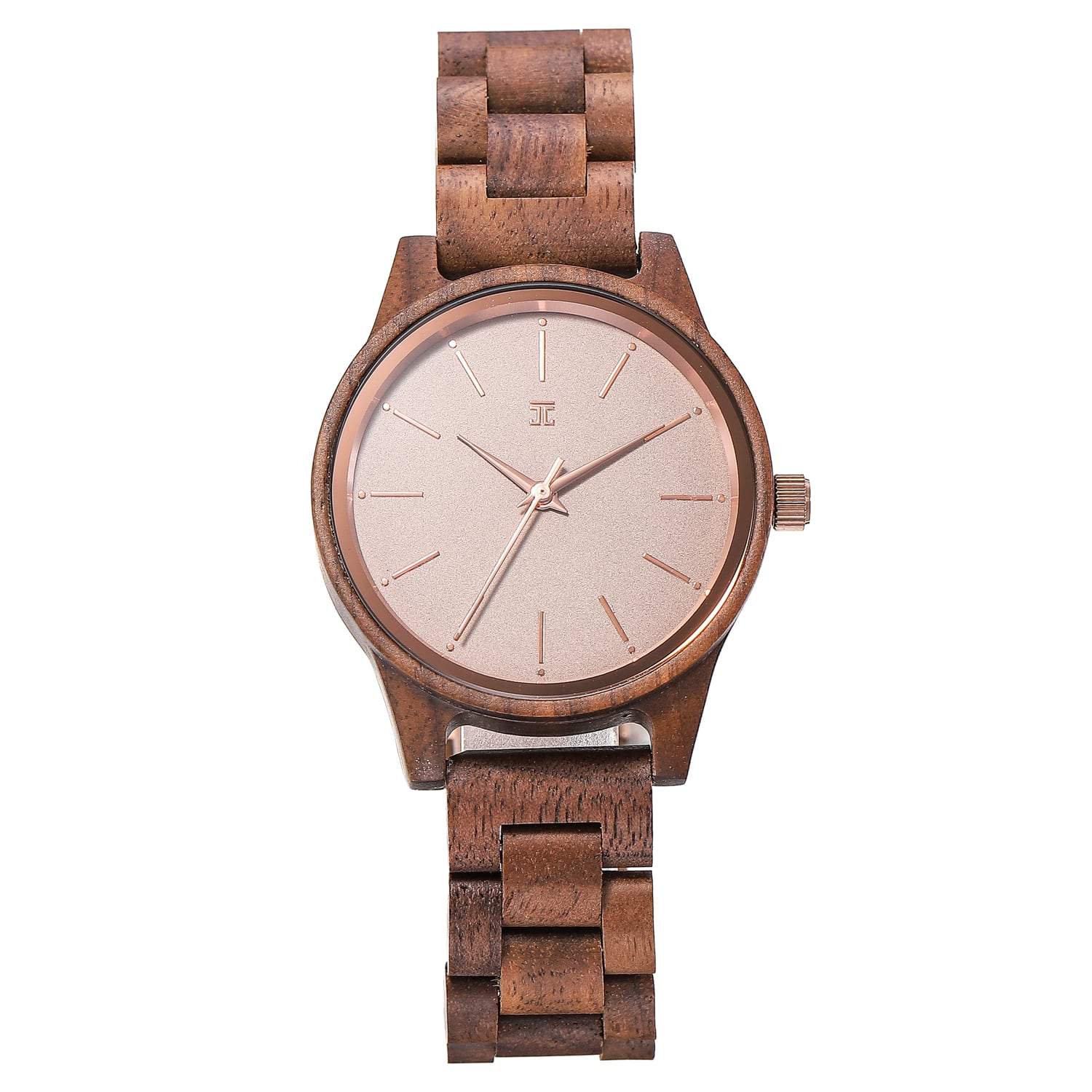 "Am. Walnut" | Wrist Watch - Rose Gold Accents