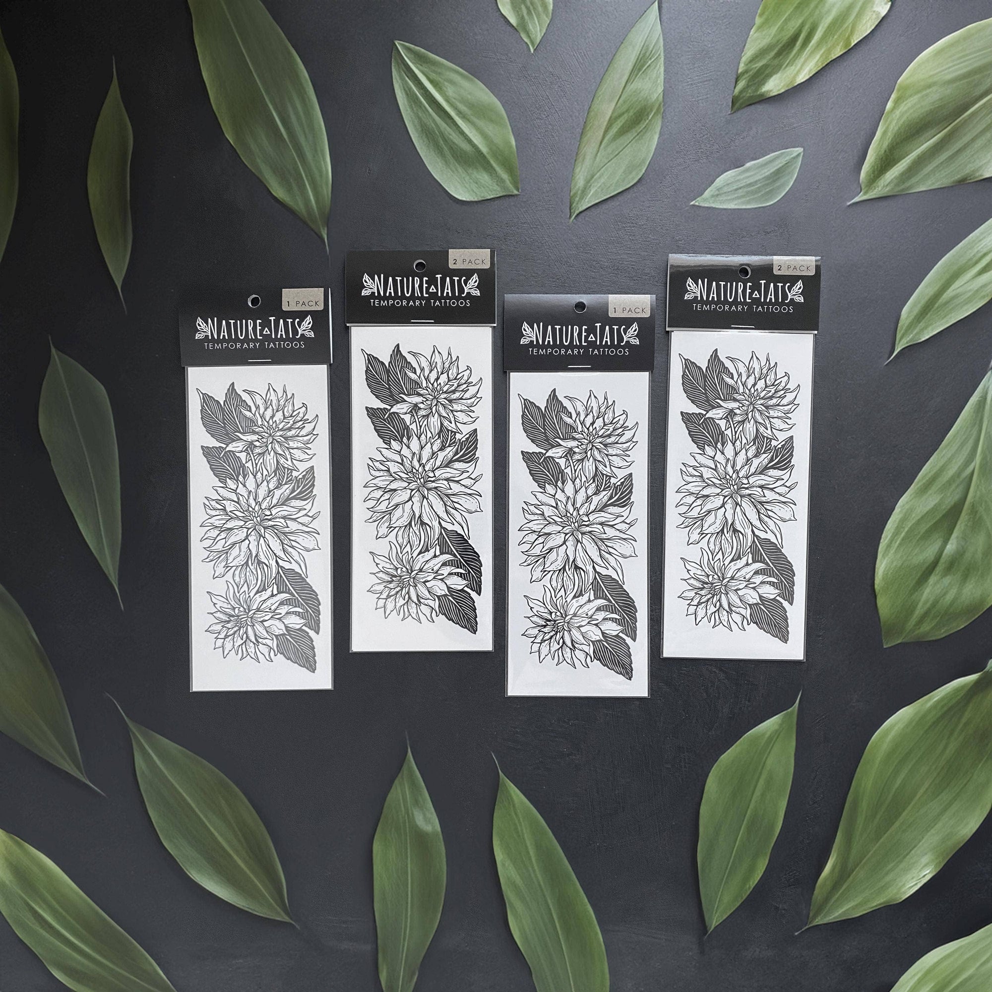 Dahlia Flower Temporary Tattoo
