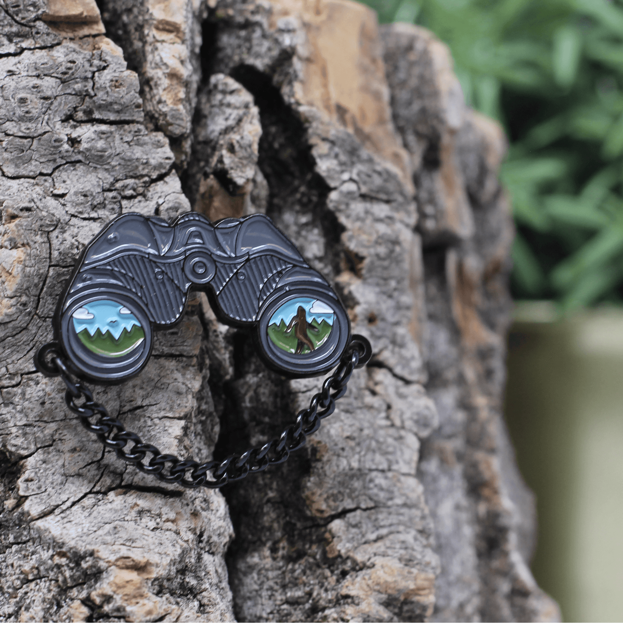 Binocular with Sasquatch Merit Pin