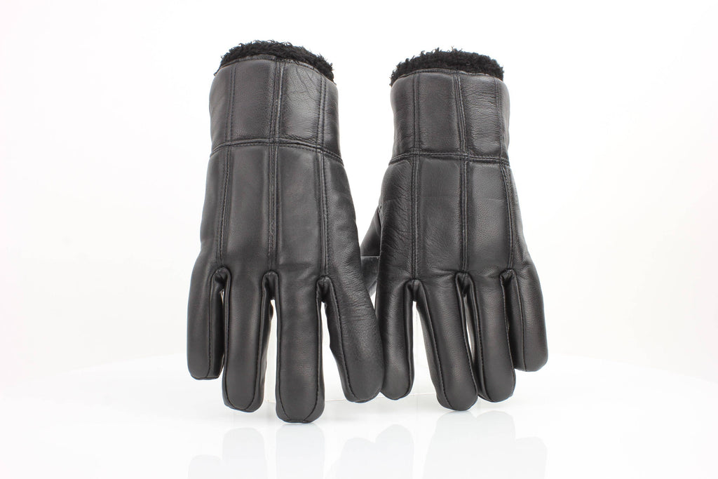 Sheepskin Leather Gloves with Black Sherpa Lining ABGL102SH