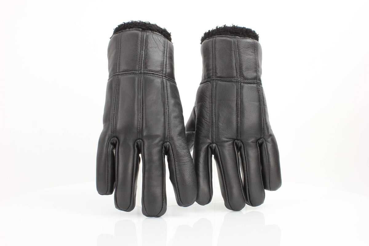Leather Impressions Inc Sheepskin Leather Gloves with Black Sherpa Lining ABGL102SH