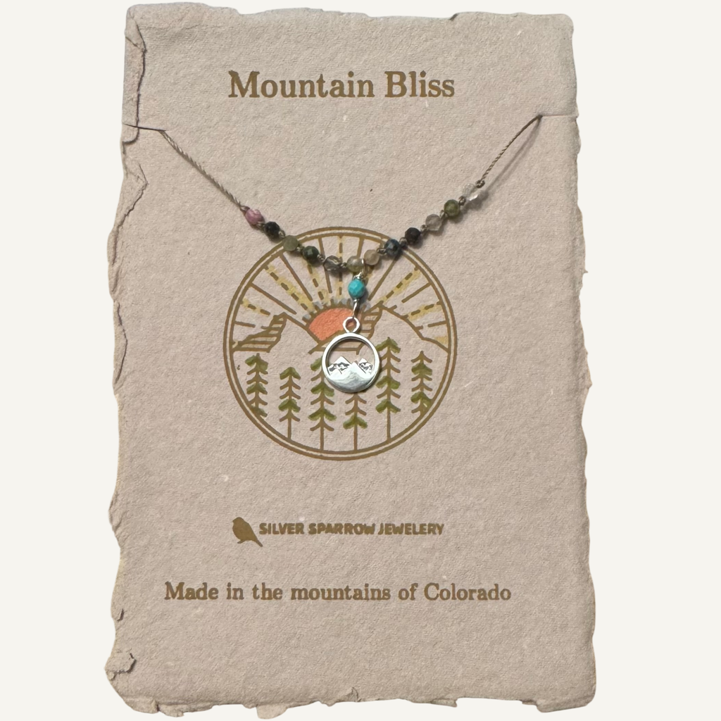 Sterling silver beaded mountain necklace