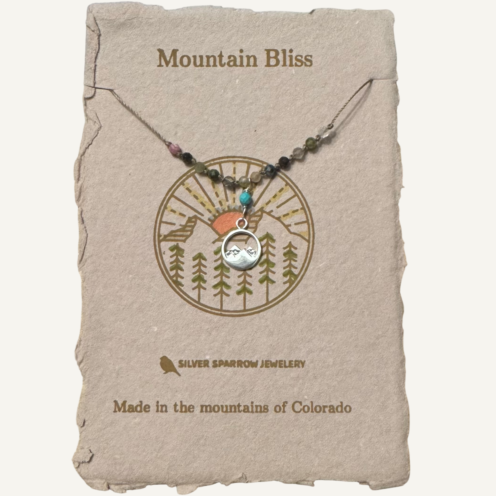 Sterling silver beaded mountain necklace