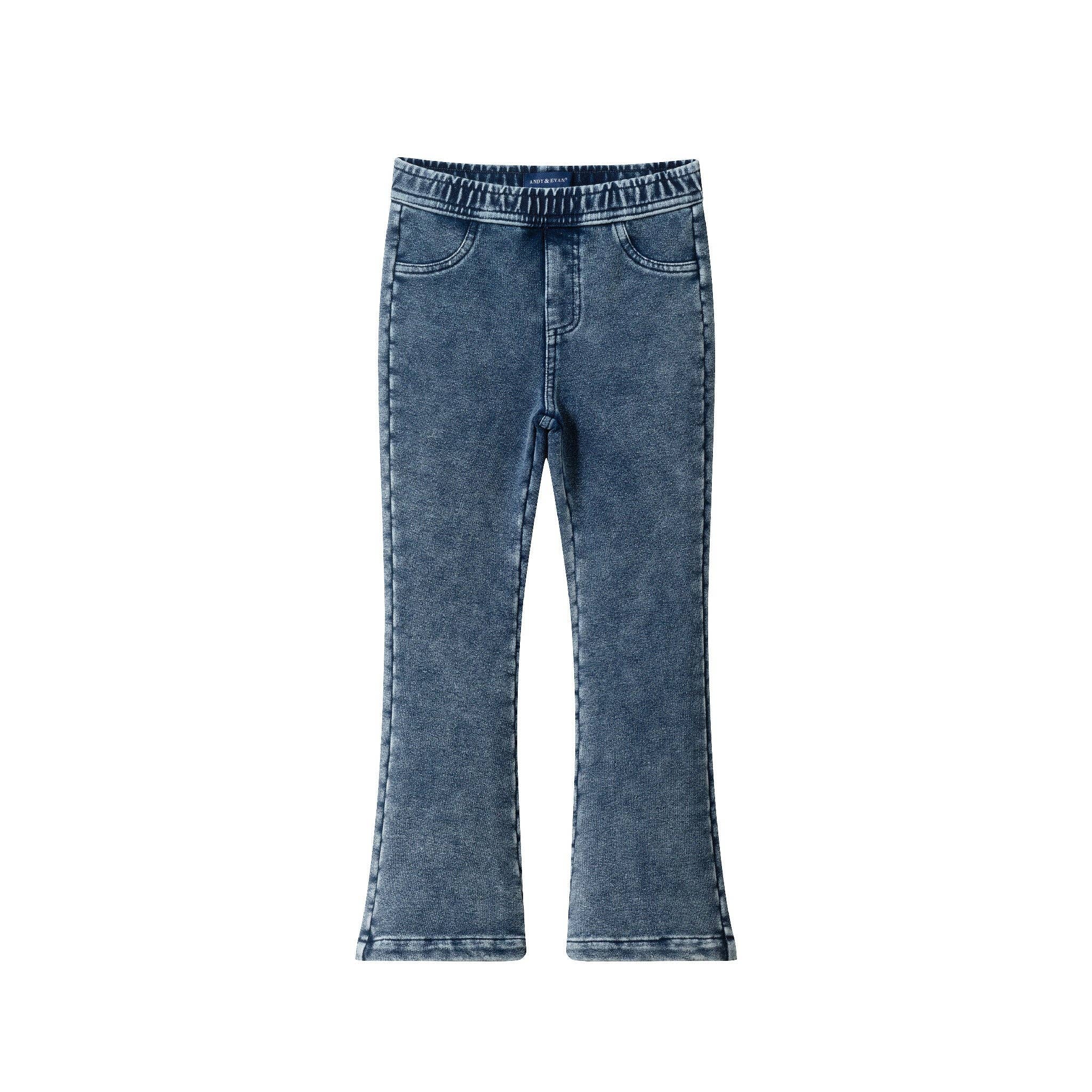 Kids Knit Denim Pant | Mid Wash Navy
