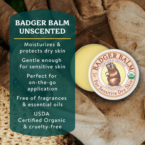 Badger Balm Unscented, Sensitive Skin Moisturizer