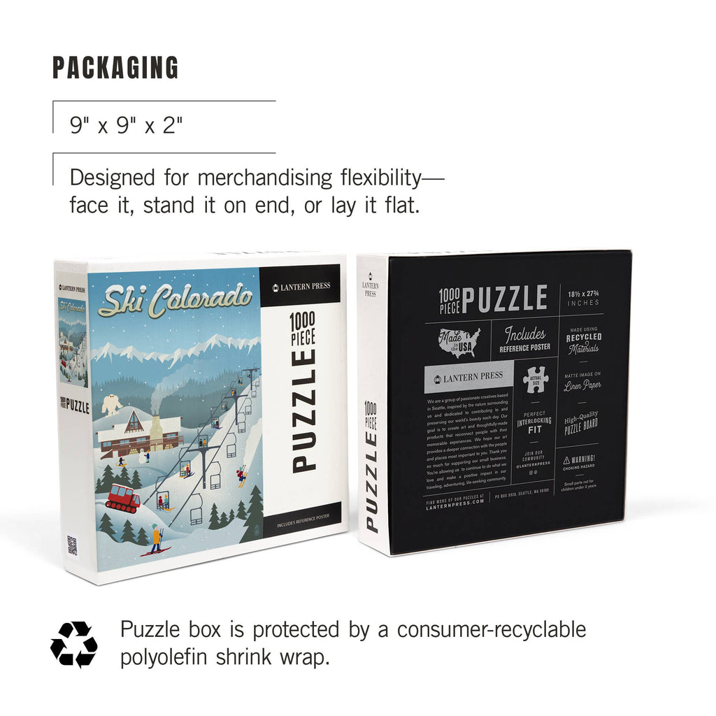 1000 PIECE PUZZLE Colorado, Retro Ski Resort