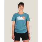 Belong Designs Women's Graphic Traverse Tek Tee Peakshine Green