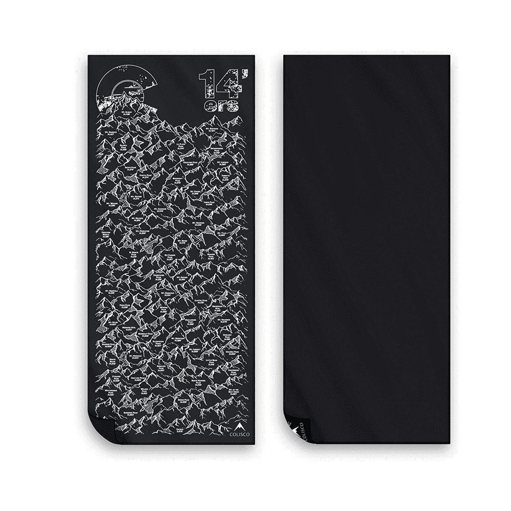 Colisco Colorado Eco-performance Towel Colorado 14’ers - Black Large - 72”x30"