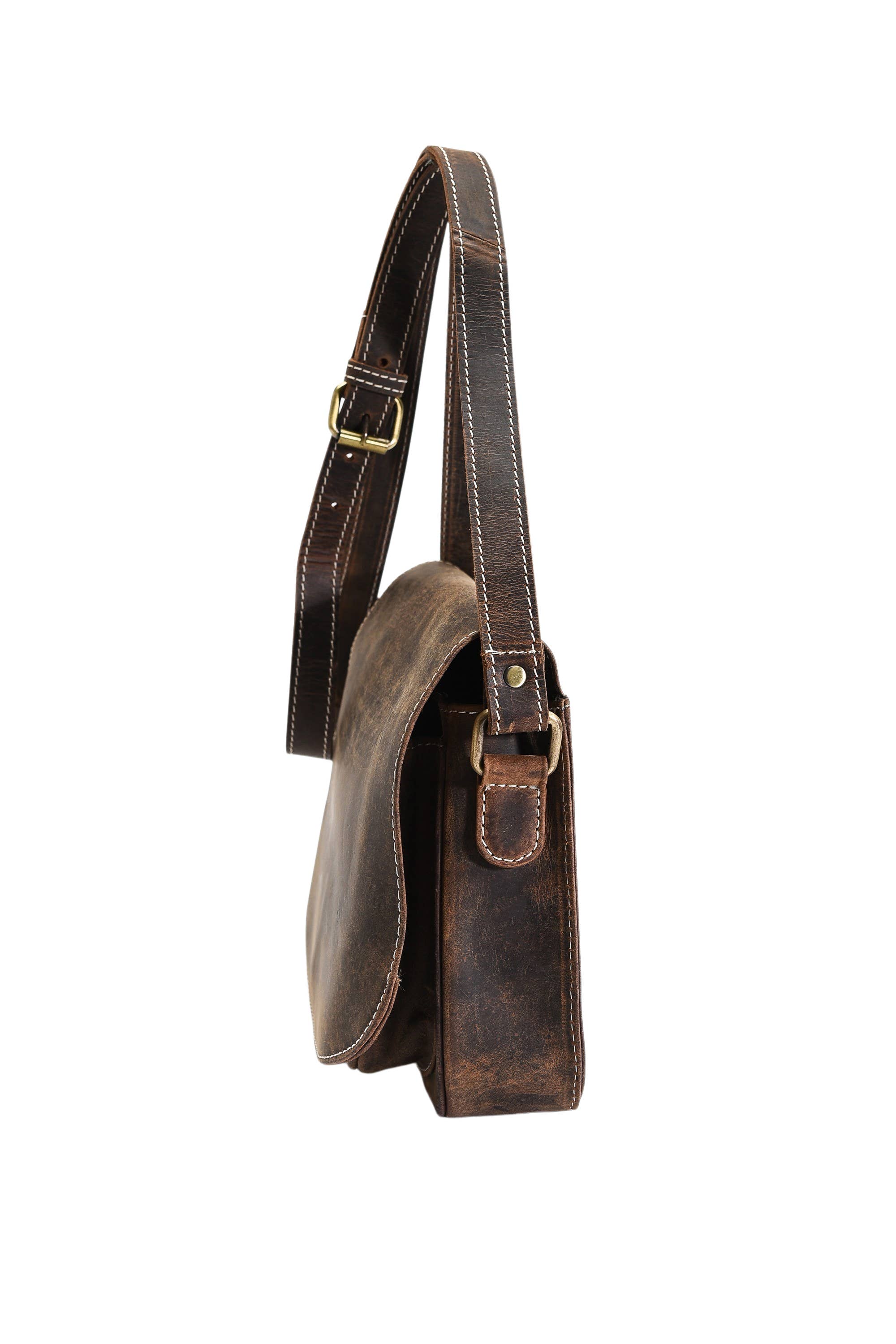 Hunter Leather Flap Over Saddle Bag