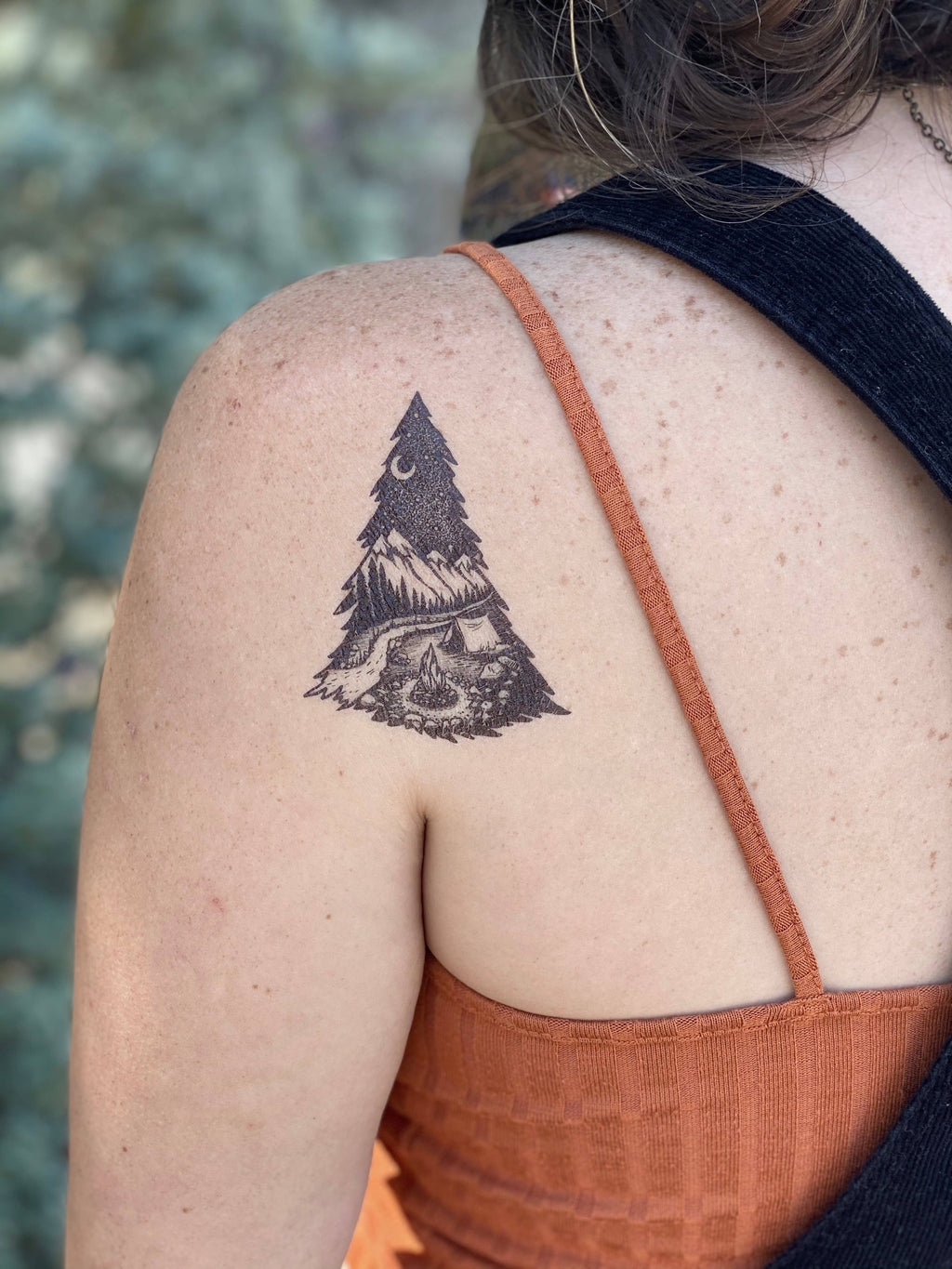 Mountain Camping Temporary Tattoo: 2-Pack