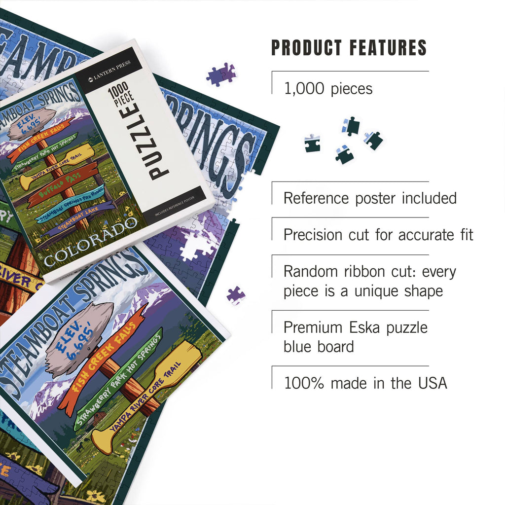 1000 PIECE PUZZLE Steamboat Springs, Colorado, Destinations