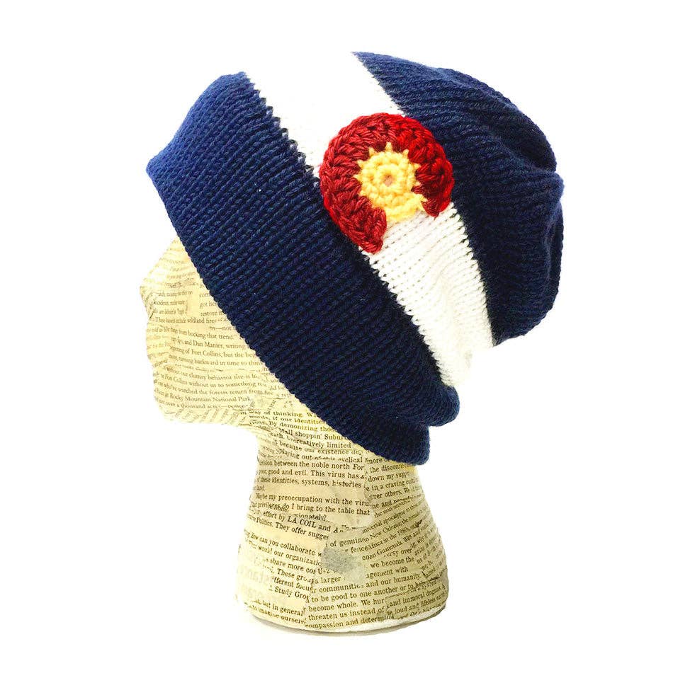 KIDS Colorado Flag Knit Beanie Navy