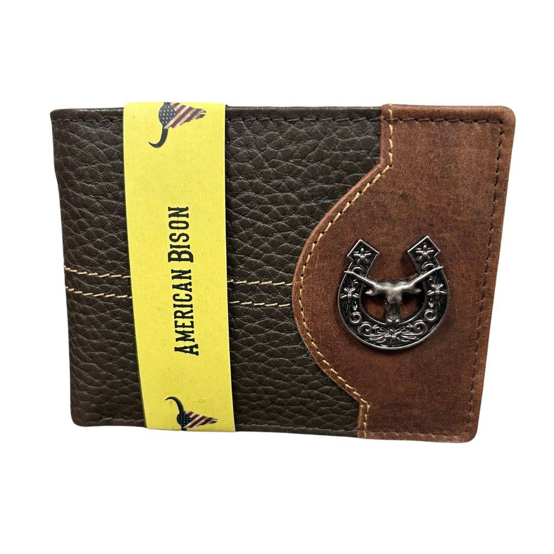 Bifold Wallet Brown Longhorn Leather