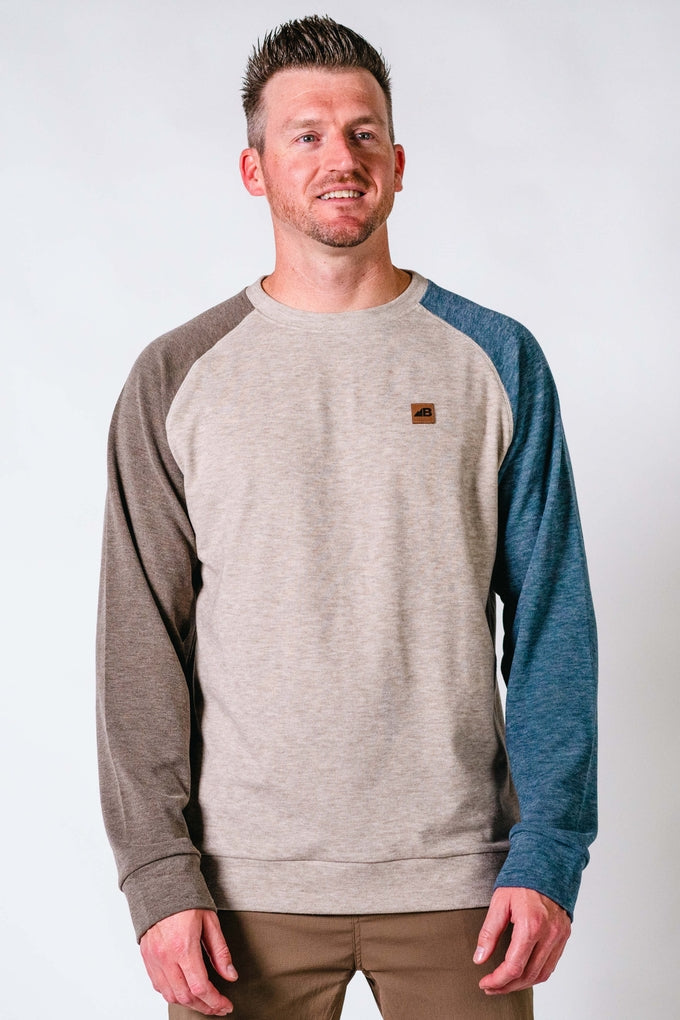 Powell Fleece Crewneck Brown & Blue