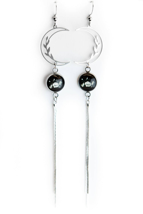 Stainless Steel and Glass Earrings