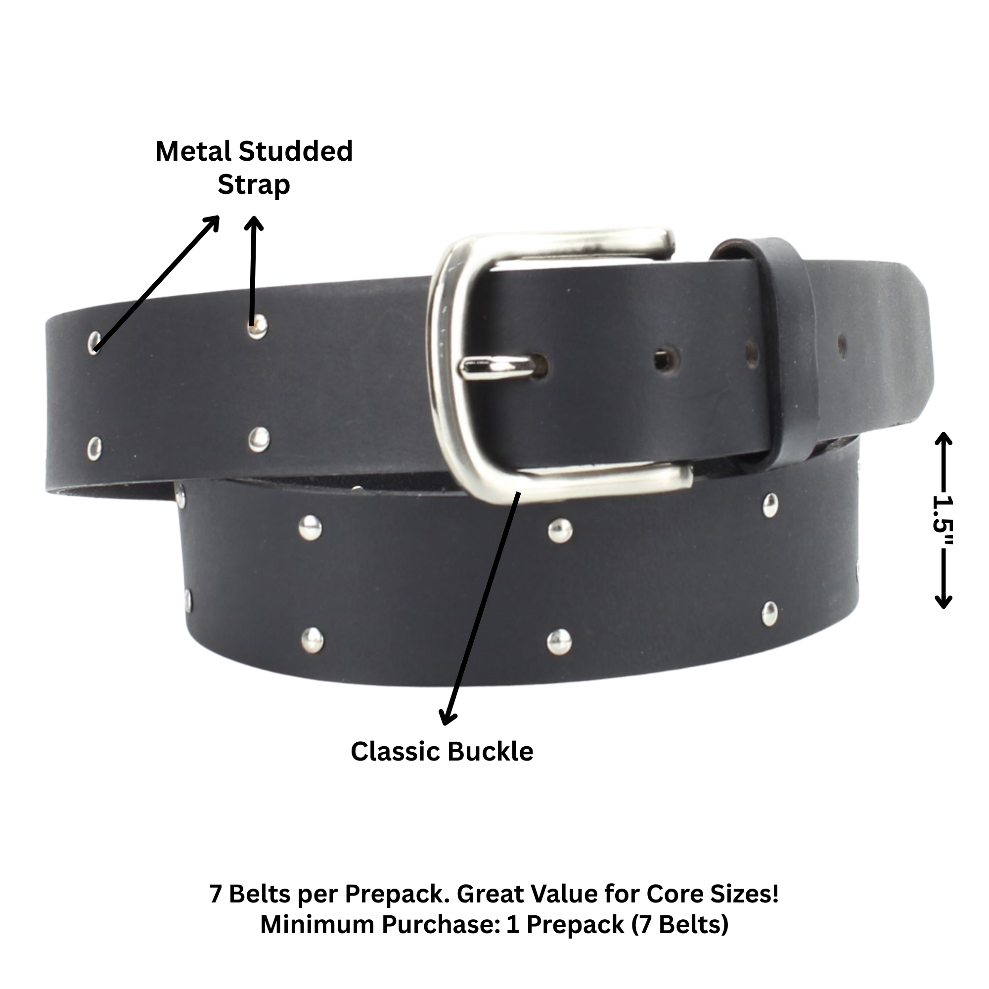 American Bison Metal Studded Western Belt ABB WST 1001