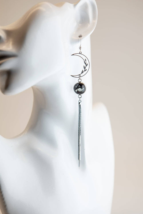 Stainless Steel and Glass Earrings