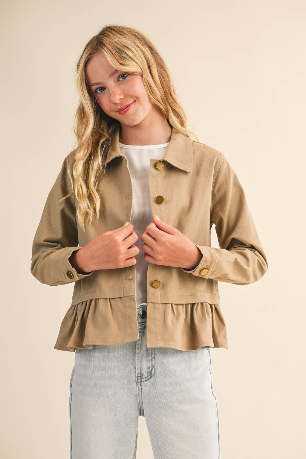 TWEEN KIDS GIRLS CROPPED FIELD JACKET (7-14)