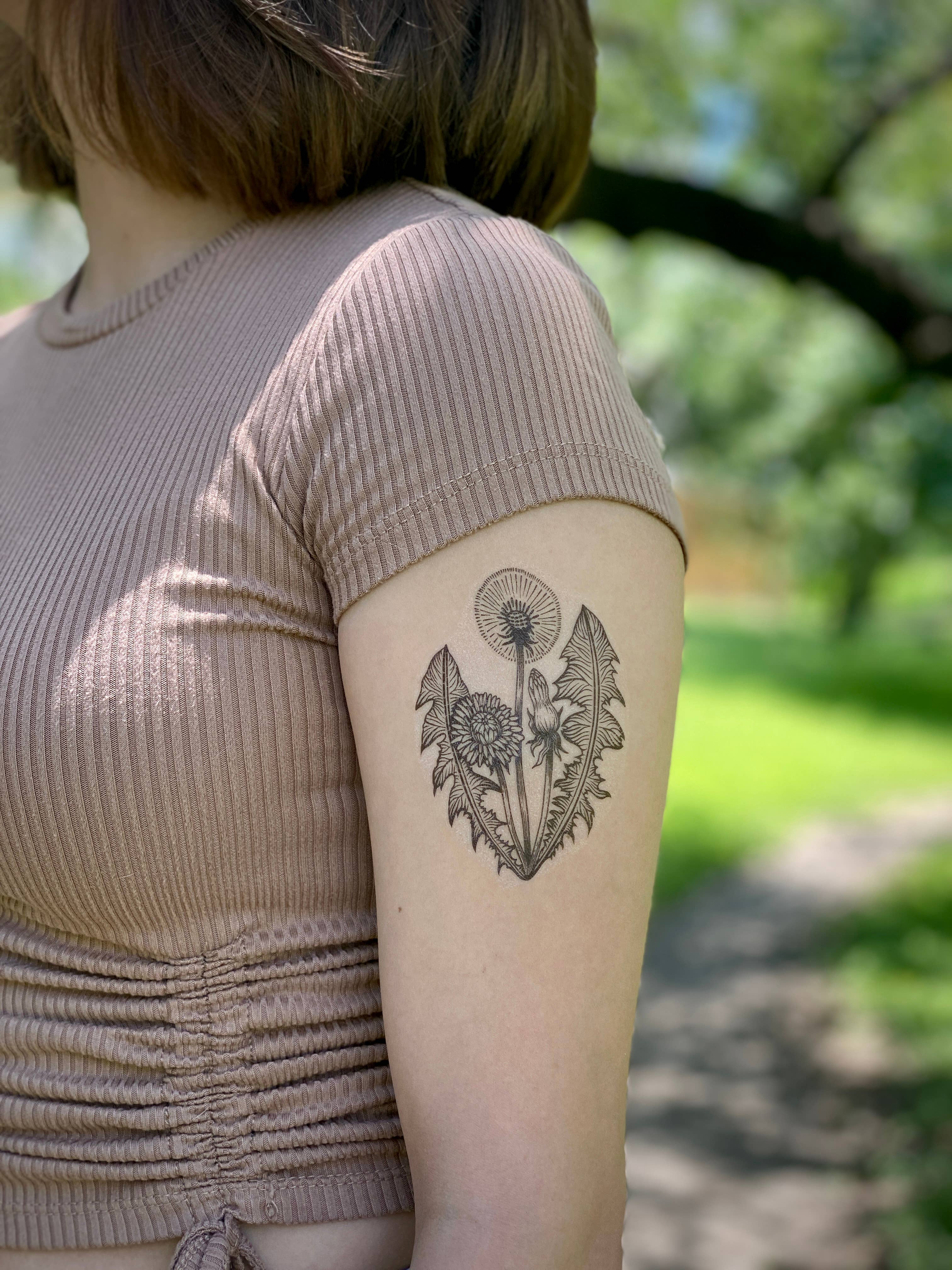 Dandelion Flower Temporary Tattoo