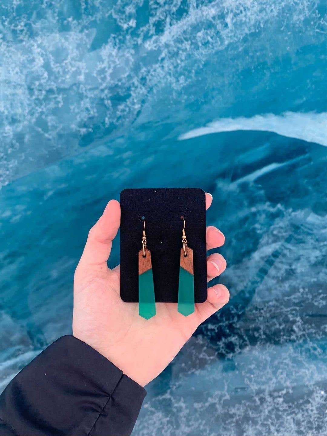 Wooden Element Wood & Resin Earrings